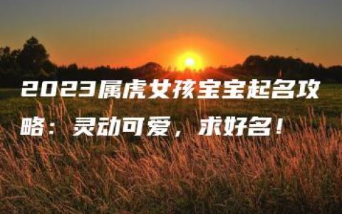 2023属虎女孩宝宝起名攻略：灵动可爱，求好名！