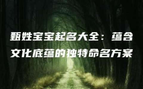 甄姓宝宝起名大全：蕴含文化底蕴的独特命名方案