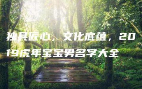 独具匠心，文化底蕴，2019虎年宝宝男名字大全