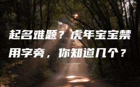 起名难题？虎年宝宝禁用字旁，你知道几个？