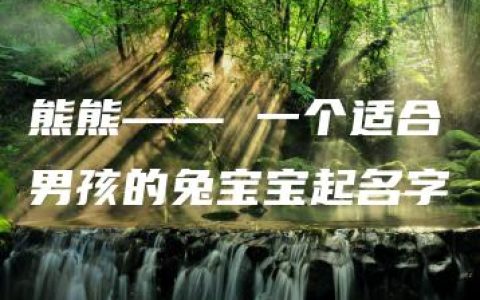 熊熊—— 一个适合男孩的兔宝宝起名字