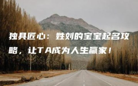 独具匠心：姓刘的宝宝起名攻略，让TA成为人生赢家！