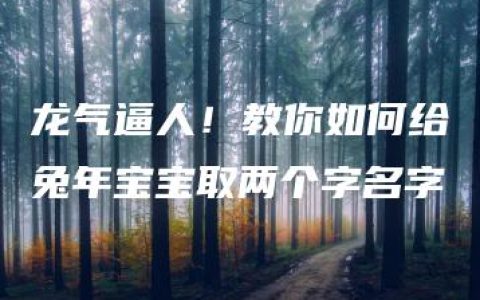 龙气逼人！教你如何给兔年宝宝取两个字名字