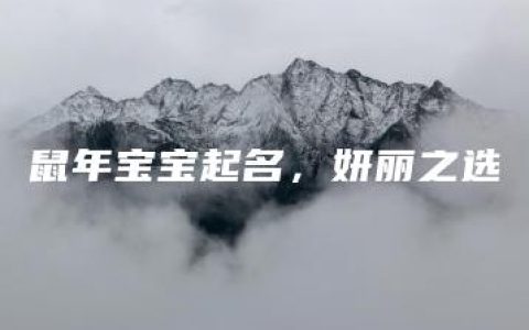 鼠年宝宝起名，妍丽之选