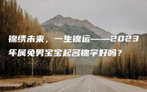 锦绣未来，一生锦运——2023年属兔男宝宝起名锦字好吗？