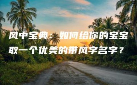 风中宝典：如何给你的宝宝取一个优美的带风字名字？