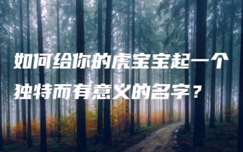 如何给你的虎宝宝起一个独特而有意义的名字？