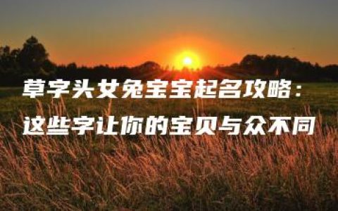 草字头女兔宝宝起名攻略：这些字让你的宝贝与众不同