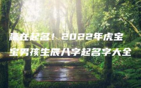 赢在起名！2022年虎宝宝男孩生辰八字起名字大全