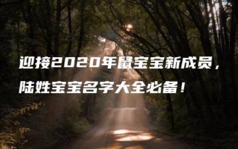 迎接2020年鼠宝宝新成员，陆姓宝宝名字大全必备！