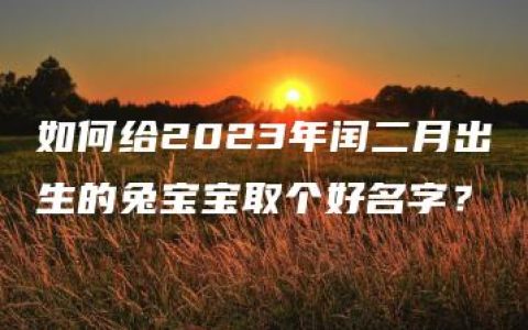 如何给2023年闰二月出生的兔宝宝取个好名字？