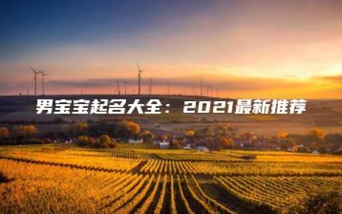 男宝宝起名大全：2021最新推荐