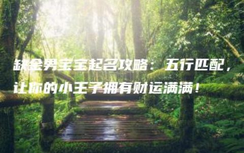 缺金男宝宝起名攻略：五行匹配，让你的小王子拥有财运满满！