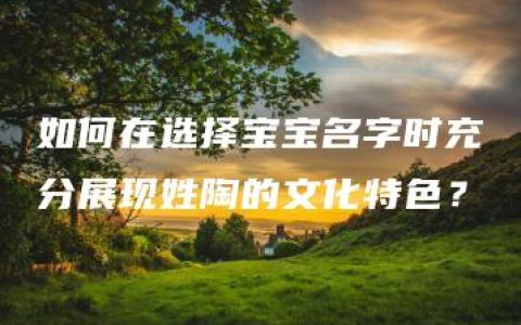 如何在选择宝宝名字时充分展现姓陶的文化特色？