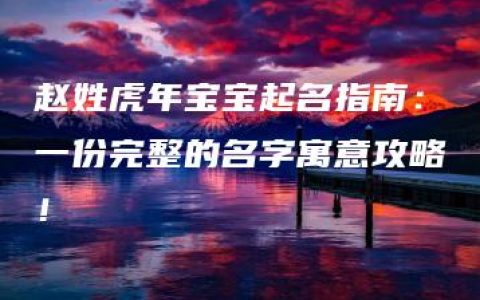 赵姓虎年宝宝起名指南：一份完整的名字寓意攻略！