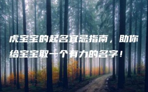 虎宝宝的起名宜忌指南，助你给宝宝取一个有力的名字！