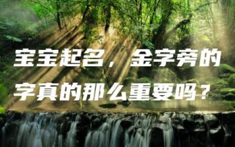 宝宝起名，金字旁的字真的那么重要吗？