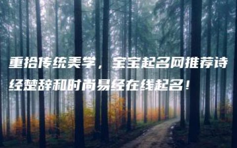 重拾传统美学，宝宝起名网推荐诗经楚辞和时尚易经在线起名！