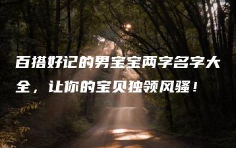 百搭好记的男宝宝两字名字大全，让你的宝贝独领风骚！