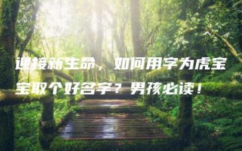 迎接新生命，如何用字为虎宝宝取个好名字？男孩必读！