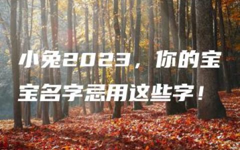 小兔2023，你的宝宝名字忌用这些字！