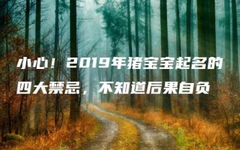 小心！2019年猪宝宝起名的四大禁忌，不知道后果自负