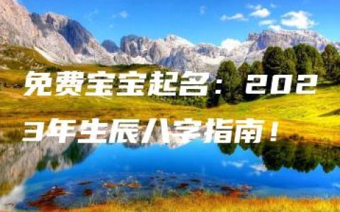 免费宝宝起名：2023年生辰八字指南！