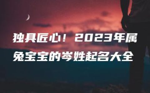 独具匠心！2023年属兔宝宝的岑姓起名大全