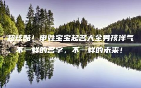 超炫酷！申姓宝宝起名大全男孩洋气，不一样的名字，不一样的未来！