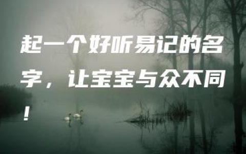 起一个好听易记的名字，让宝宝与众不同！