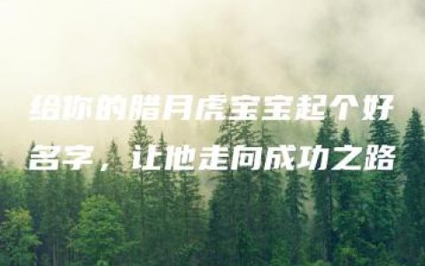 给你的腊月虎宝宝起个好名字，让他走向成功之路