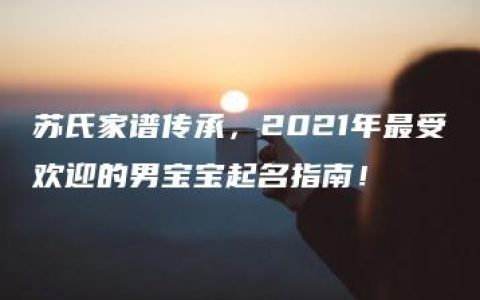 苏氏家谱传承，2021年最受欢迎的男宝宝起名指南！