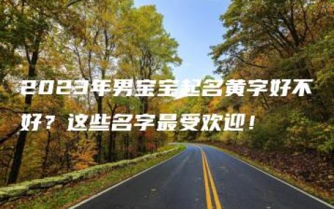 2023年男宝宝起名黄字好不好？这些名字最受欢迎！