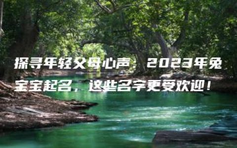 探寻年轻父母心声：2023年兔宝宝起名，这些名字更受欢迎！