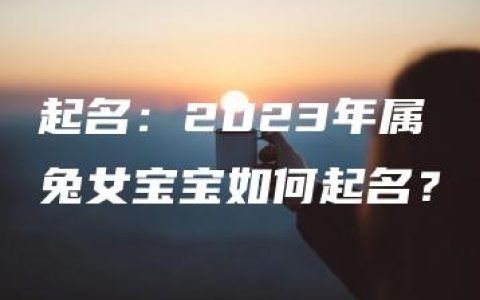 起名：2023年属兔女宝宝如何起名？