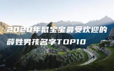 2020年鼠宝宝最受欢迎的薛姓男孩名字TOP10