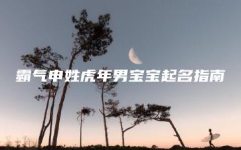 霸气申姓虎年男宝宝起名指南