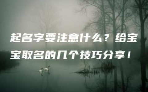 起名字要注意什么？给宝宝取名的几个技巧分享！