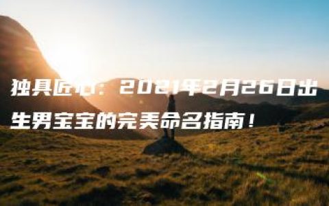 独具匠心：2021年2月26日出生男宝宝的完美命名指南！