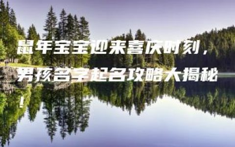 鼠年宝宝迎来喜庆时刻，男孩名字起名攻略大揭秘！