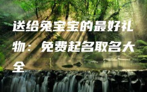 送给兔宝宝的最好礼物：免费起名取名大全