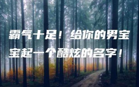 霸气十足！给你的男宝宝起一个酷炫的名字！