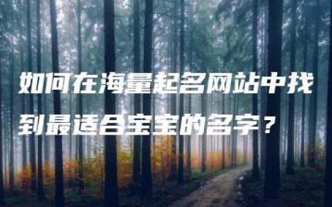 如何在海量起名网站中找到最适合宝宝的名字？