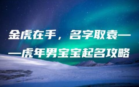 金虎在手，名字取袁——虎年男宝宝起名攻略