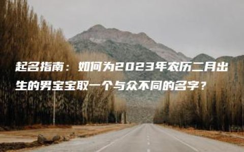 起名指南：如何为2023年农历二月出生的男宝宝取一个与众不同的名字？