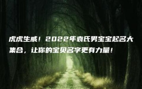 虎虎生威！2022年袁氏男宝宝起名大集合，让你的宝贝名字更有力量！