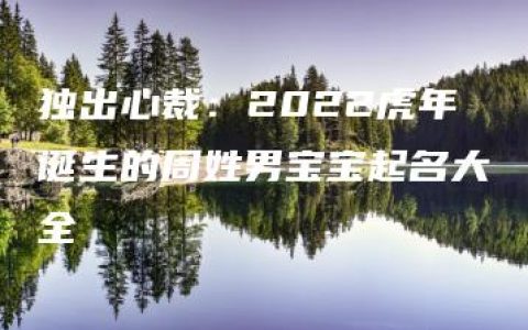 独出心裁：2022虎年诞生的周姓男宝宝起名大全