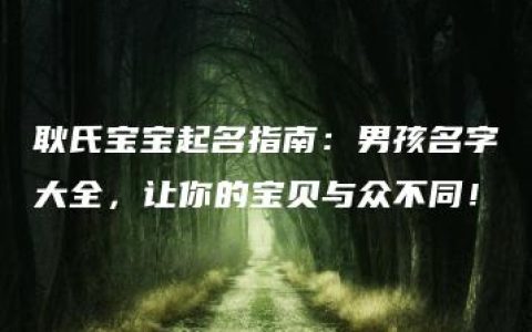 耿氏宝宝起名指南：男孩名字大全，让你的宝贝与众不同！