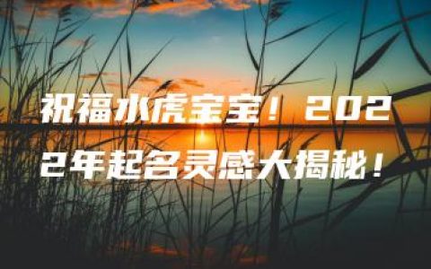 祝福水虎宝宝！2022年起名灵感大揭秘！