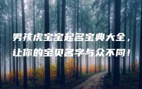 男孩虎宝宝起名宝典大全，让你的宝贝名字与众不同！